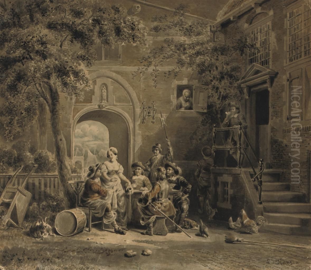 The Indecent Proposal Oil Painting by Lambertus Johannes Hansen