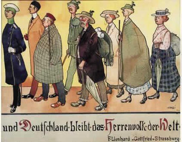 Personnages Oil Painting by Hansi