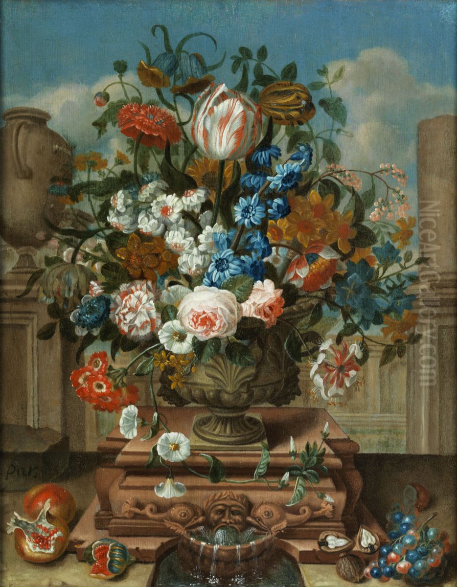 Large Flower Still Life Oil Painting by Pieter Hardime