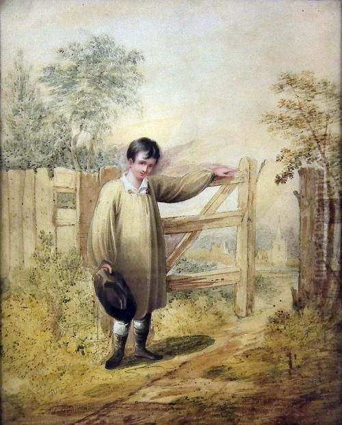 Opening The Gate Oil Painting by H.H. Harding