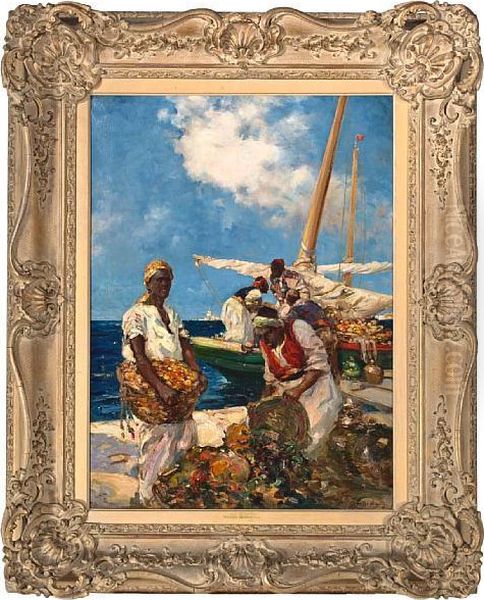 Crustacean Traders Oil Painting by Dudley Hardy