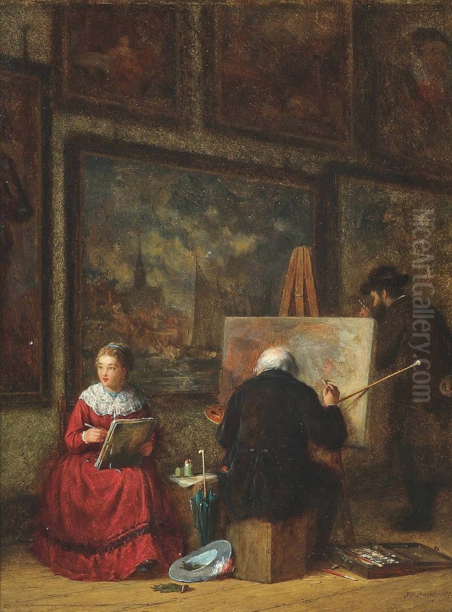 The Art Lovers Oil Painting by Frederick Daniel Hardy