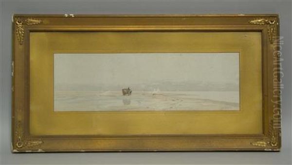 Cart On The Beach Oil Painting by Louis Kinney Harlow