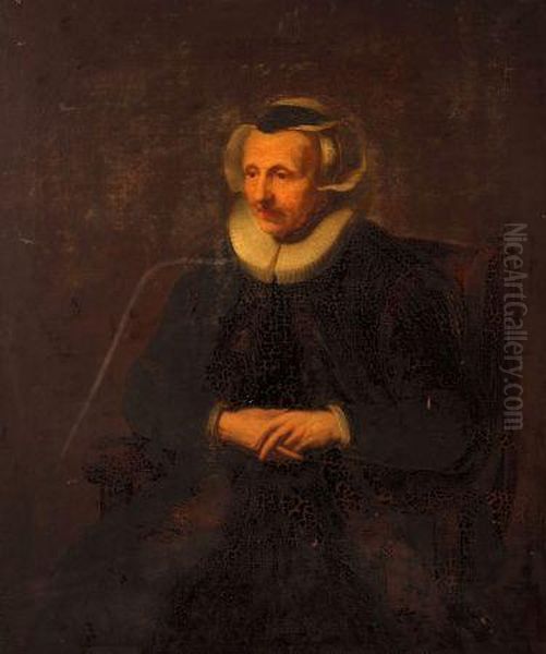 Portrait Of An Old Lady Wearing Lace Ruff Oil Painting by Harmenszoon van Rijn Rembrandt