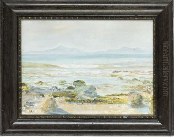 A View From The Shore; And Low Tide Oil Painting by Edward Steel, Harper Jnr.