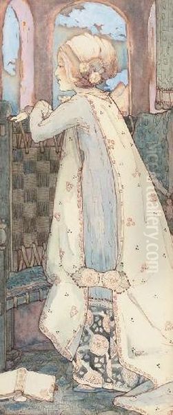 Lost In Thought Oil Painting by Emma Florence Harrison