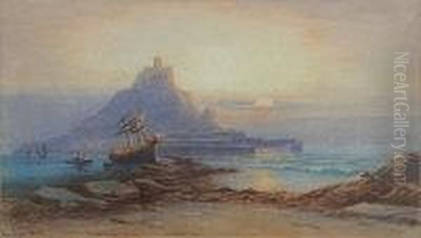 St Michael's Mount At Sunrise Oil Painting by Claude Montague Hart