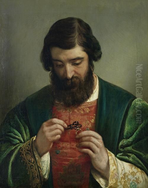 The Gem Collector Oil Painting by Solomon Alexander Hart