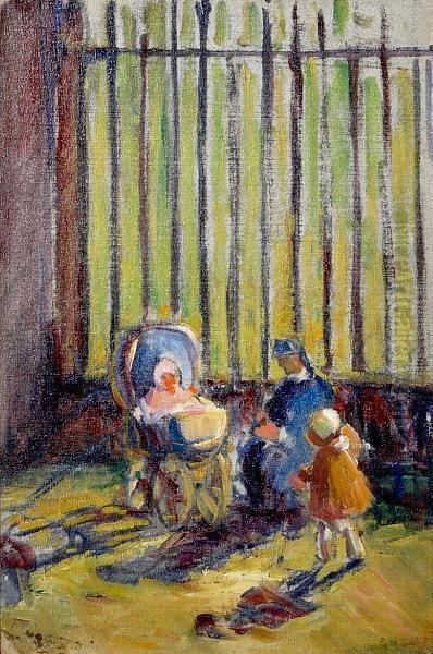 Minding The Children Oil Painting by Rachel V. Hartley