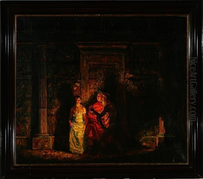 Diogenes Is Seeking An Honest Man. Unsigned Oil Painting by Oluf Hartmann