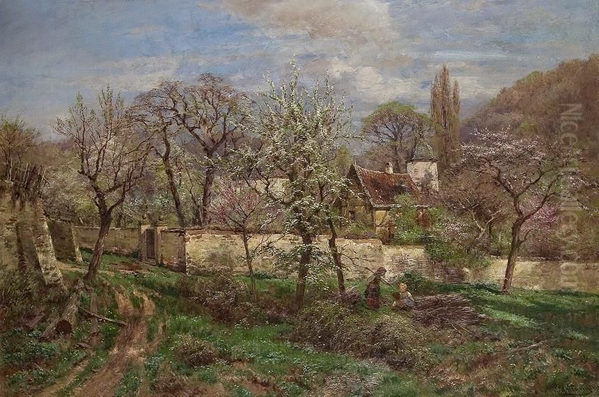 Fruhling Am Gutshof Oil Painting by Heinrich Sen Hartung