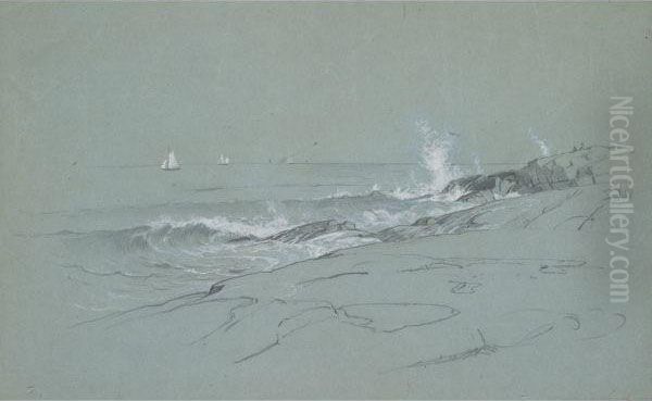 Rocks Of Naragansett Oil Painting by William Stanley Haseltine