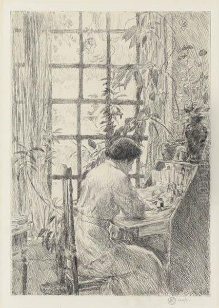 The Writing Desk Oil Painting by Childe Hassam