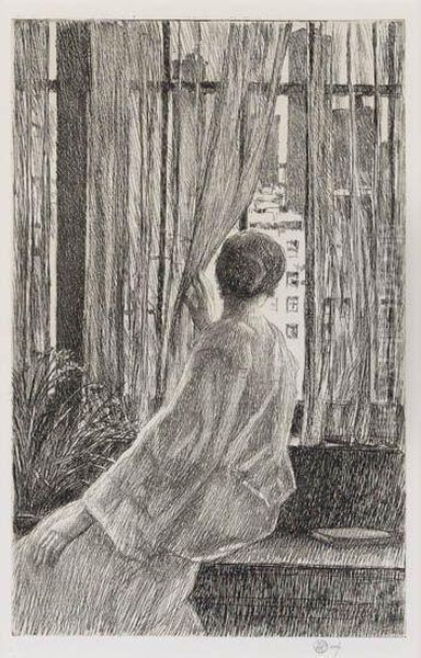 Marie At The Window Oil Painting by Childe Hassam