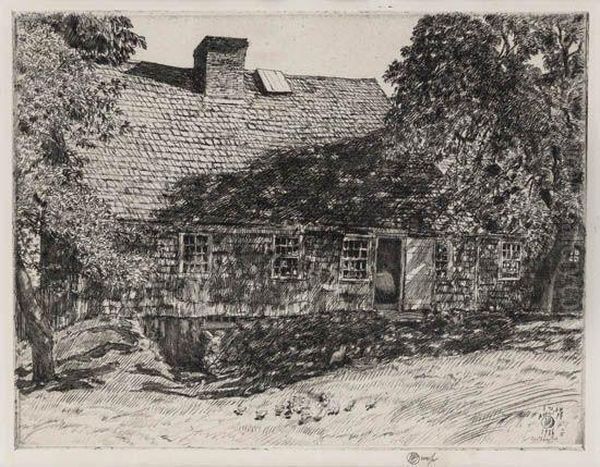 The Old Mulford House, Easthampton Oil Painting by Childe Hassam