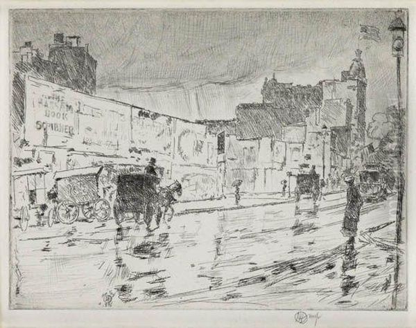 The Billboards, New York Oil Painting by Childe Hassam