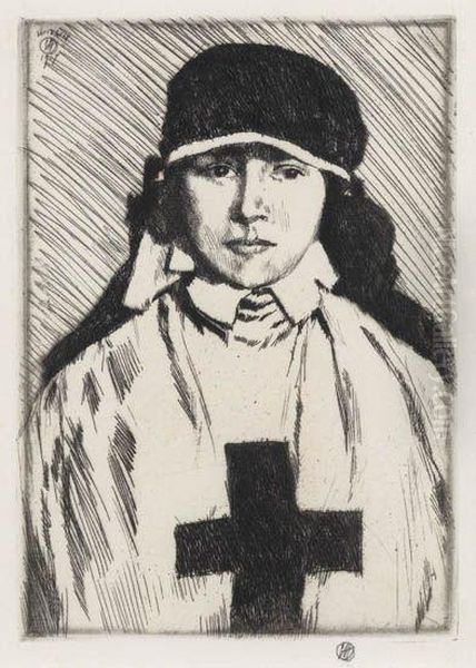 The Red Cross Girl Oil Painting by Childe Hassam