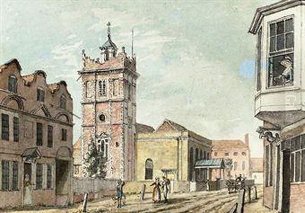 Studies Of Parish Churches In London And Its Environs: Wandsworth Oil Painting by John Hassell