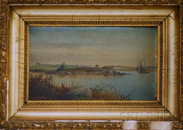 Harbor View Withpavilion Oil Painting by George M. Hathaway