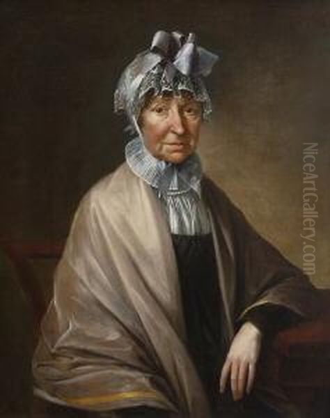 Bildnis Einer Alten Dame Mit Spitzenhaube Oil Painting by Joseph Haubert
