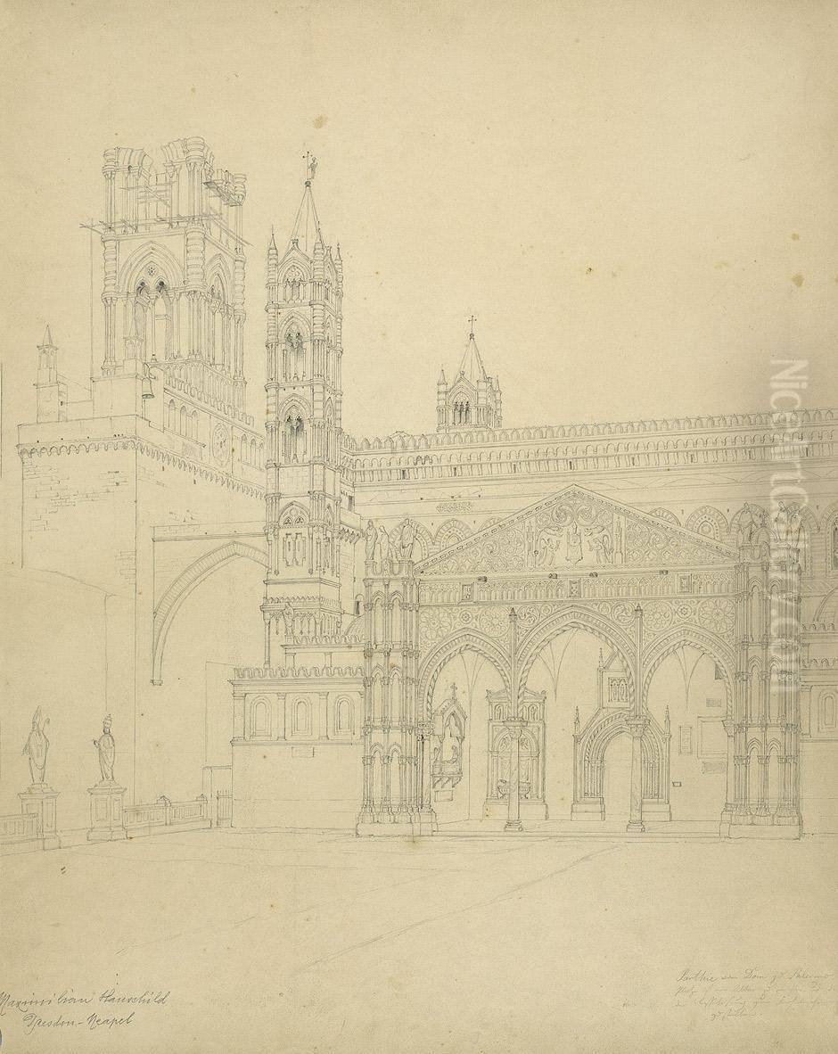 Parthie Vom Dom Zu Palermo Oil Painting by Max Hauschild