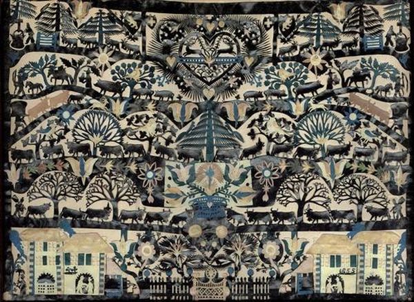 Bauernleben Mit Alpaufzug. Oil Painting by Hans Johan Jakob Hauswirth