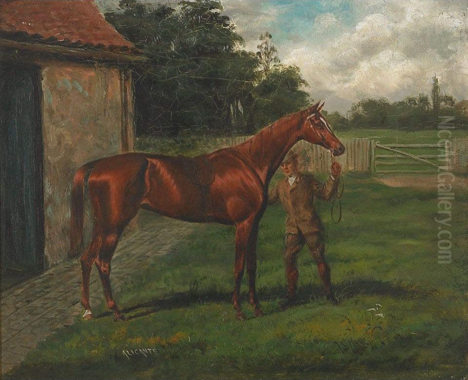 Thoroughbred Winners: Alicante; Sheen Oil Painting by Alfred Charles Havell