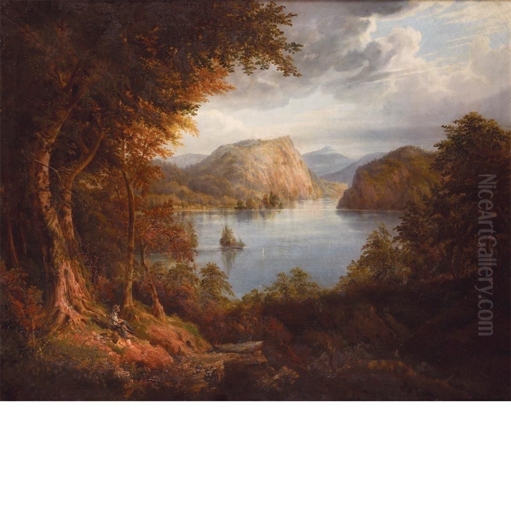 View Of Lake George Oil Painting by Robert Havell, Jr.