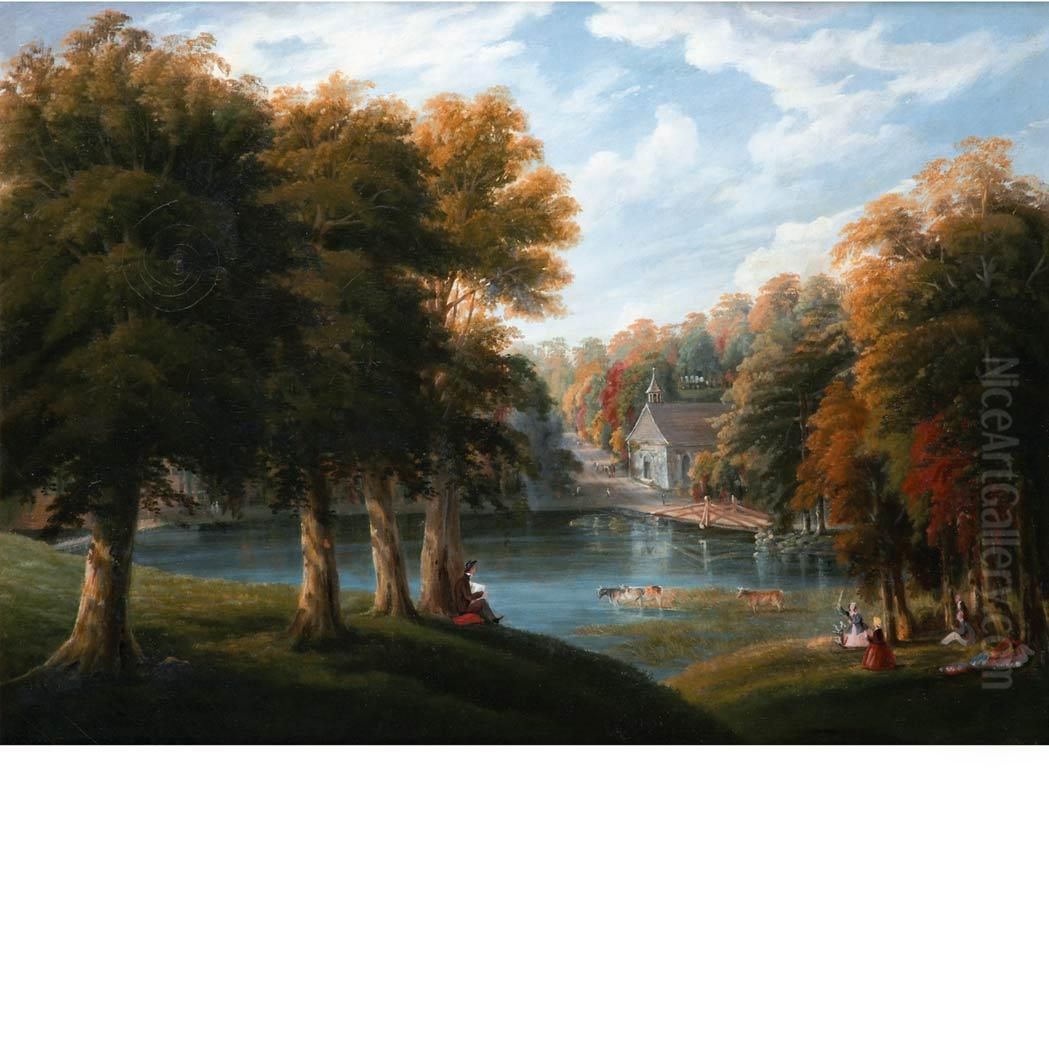View Of The Old Dutch Church, Tarrytown, New York Oil Painting by Robert Havell, Jr.