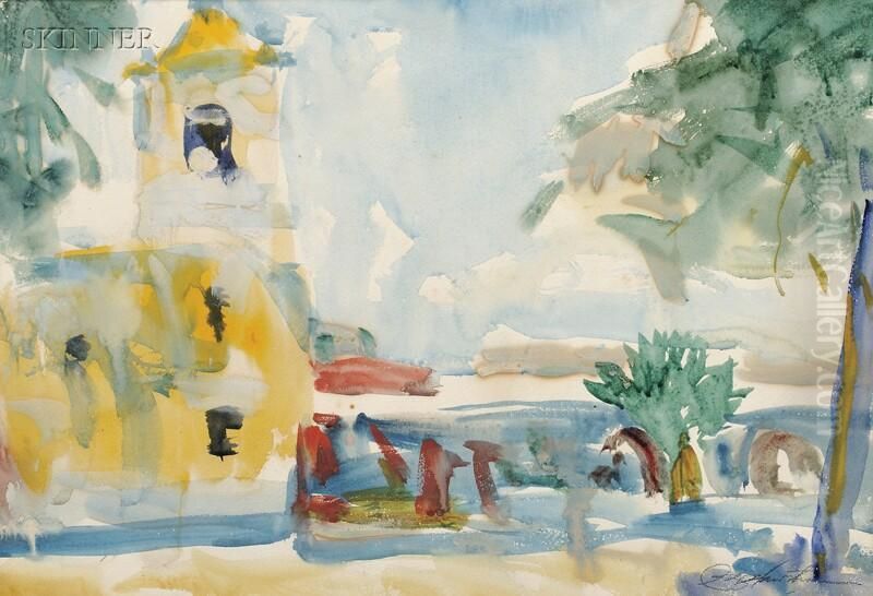 Mexican Church Oil Painting by Charles Hawthorne