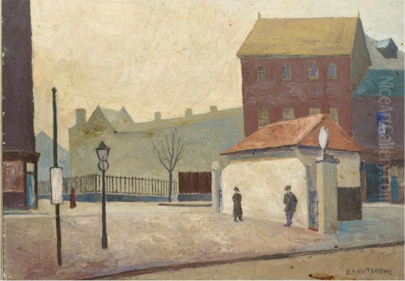 Petrol Station Oil Painting by Elwin Hawthorne