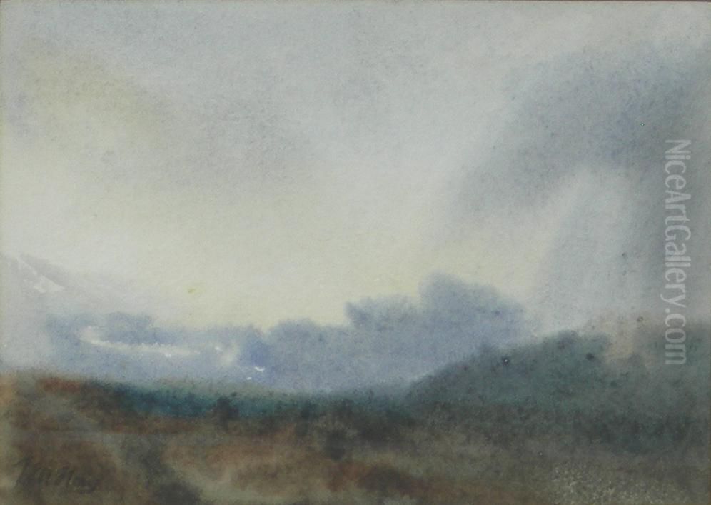 A Cloudy Sunset Oil Painting by Thomas Marjoribanks Hay