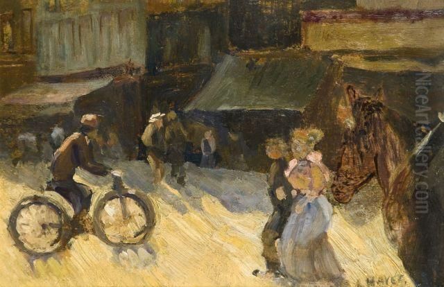 Le Cycliste Oil Painting by Louis Hayet