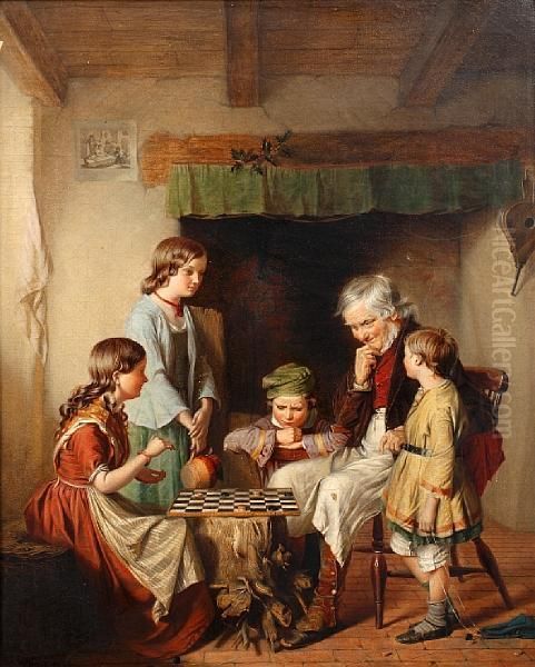 Checkered Oil Painting by John Haynes-Williams