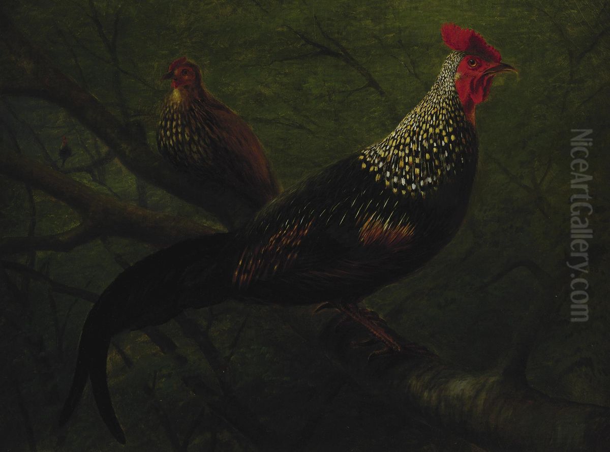 Pheasants Oil Painting by William Jacob Hays