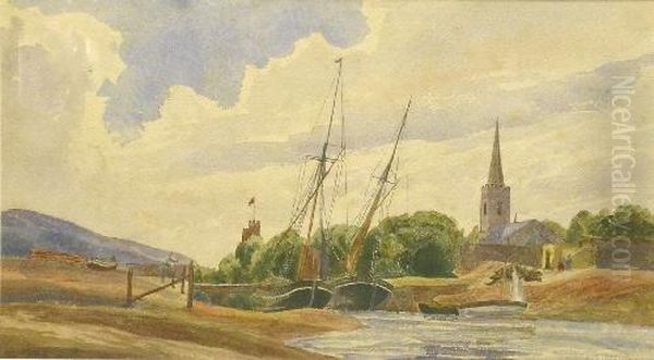 Glenarm, Ireland, Watercolour Oil Painting by John Moyer Heathcote