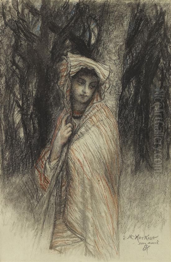 L Italienne Oil Painting by Ernest Hebert