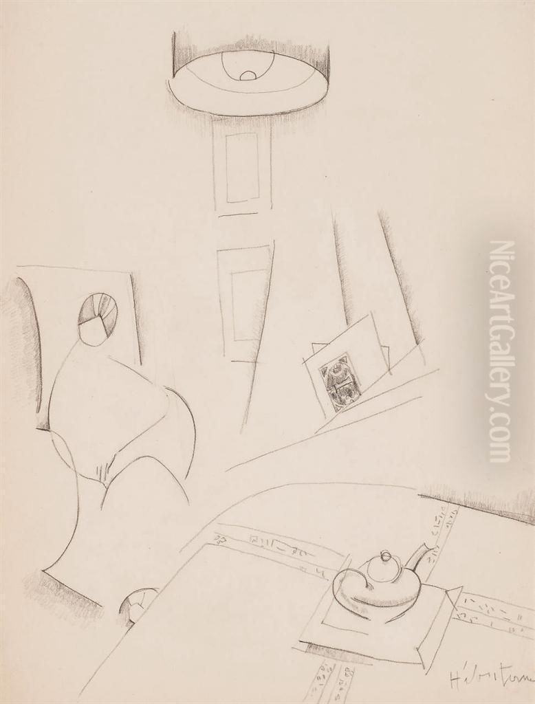 Eudoxie-anais Tellier, La Mere De Jeanne Hebuterne, A La Theiere Oil Painting by Jeanne Hebuterne