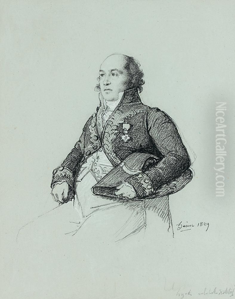 Portrait De Monsieur Huyot, L'architecte Oil Painting by Francois - Joseph Heim