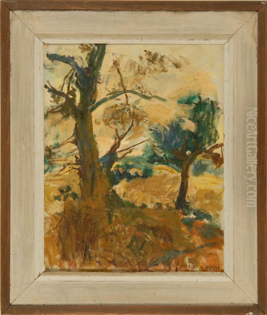 Landscape With Tree Oil Painting by Charles Lloyd Heinz
