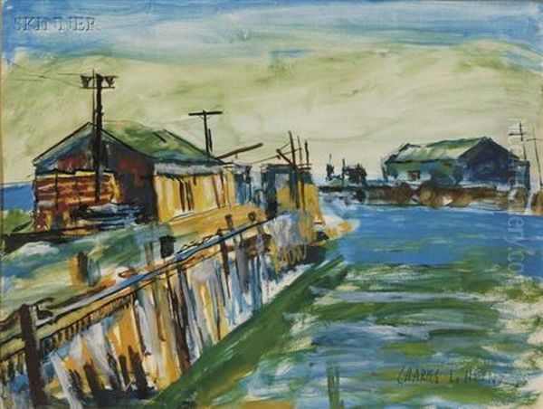 Wharfs And The Sea Oil Painting by Charles Lloyd Heinz