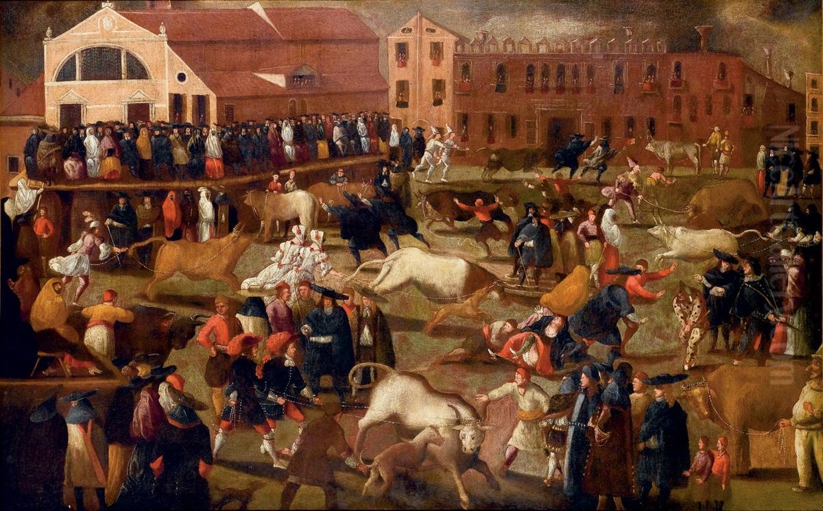 La Corsa Dei Tori Oil Painting by Joseph Heinz