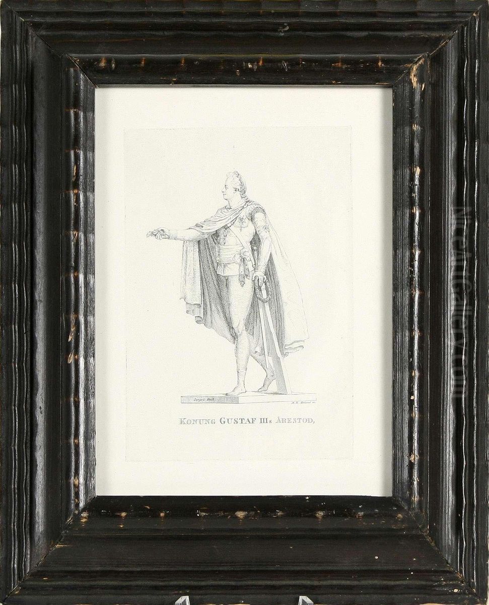 Konung Gustav Iii Arestod Oil Painting by Martin Rudolf Heland