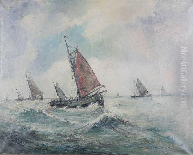 Marine Oil Painting by Gustave Helinck
