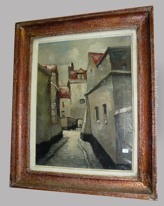 Ancienne Rue De Bruxelles Animee Oil Painting by Gustave Helinck