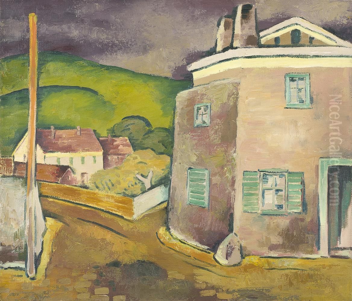 Haus In Imst Oil Painting by Berthold Hellingrath