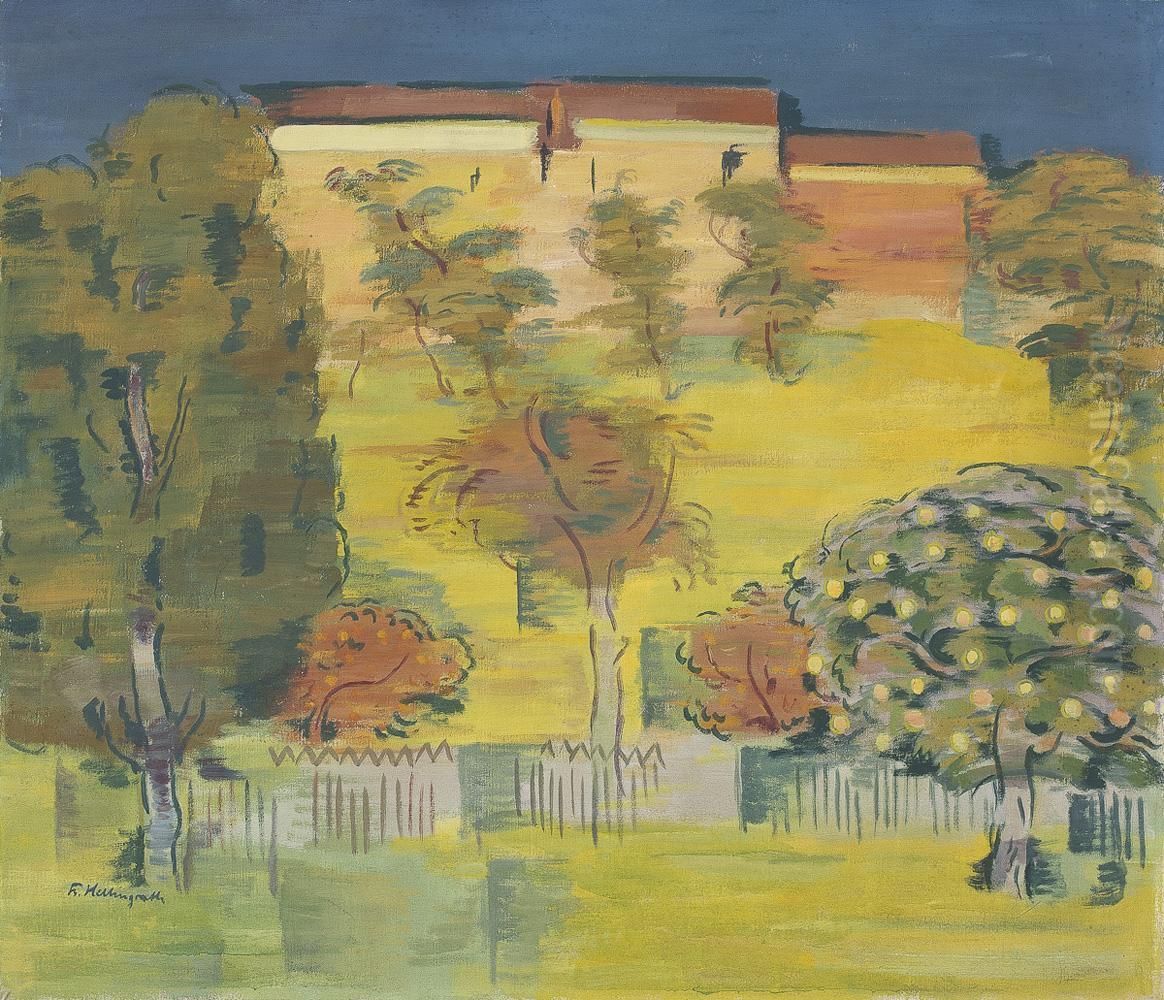 Gartenlandschaft Oil Painting by Berthold Hellingrath