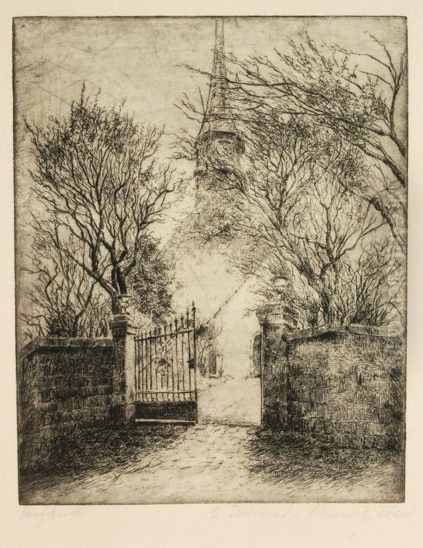 Marktplatz In Jena Oil Painting by Berthold Hellingrath