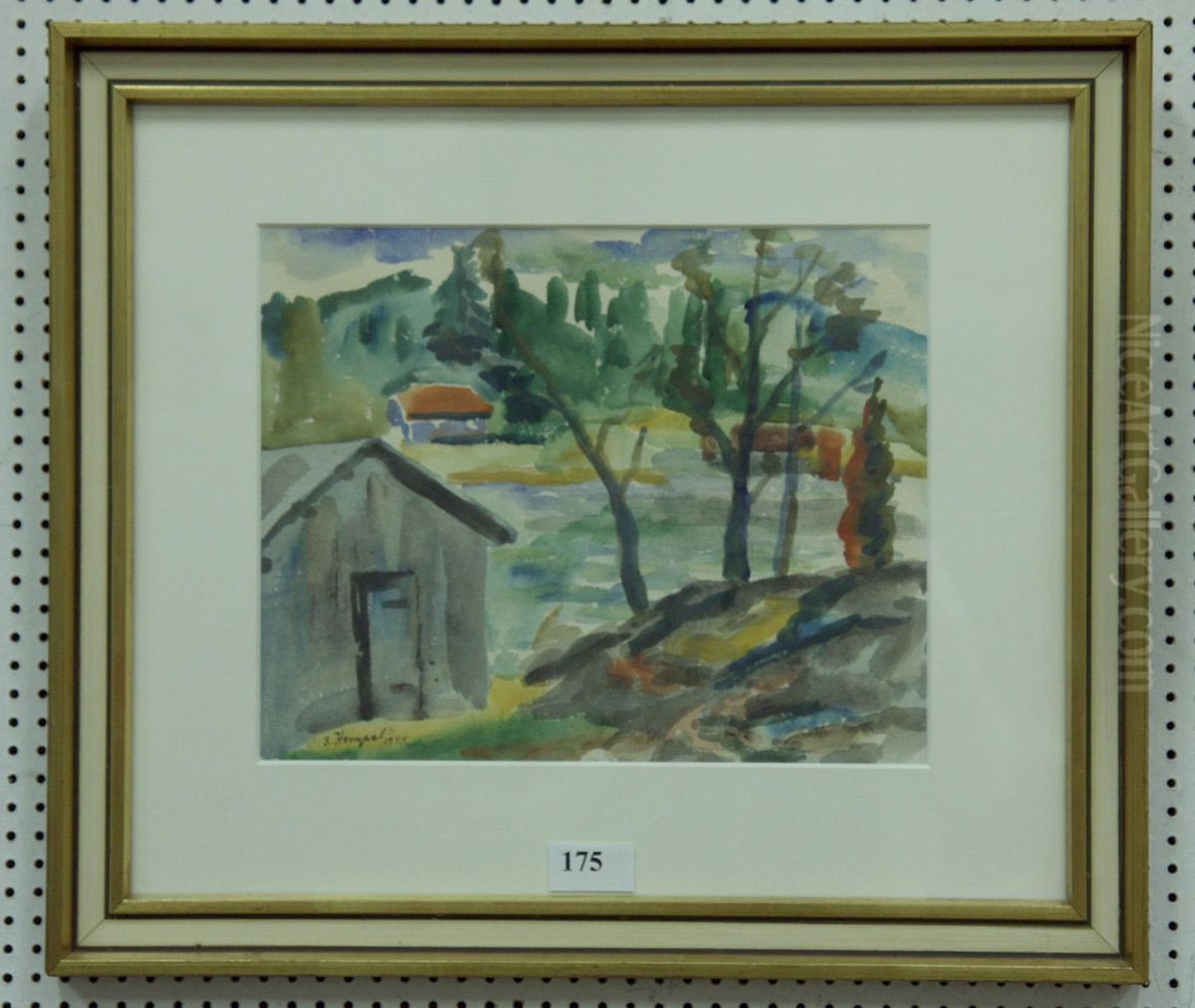 Akvarell 24x30, Sign 1943 Oil Painting by Sven Hempel