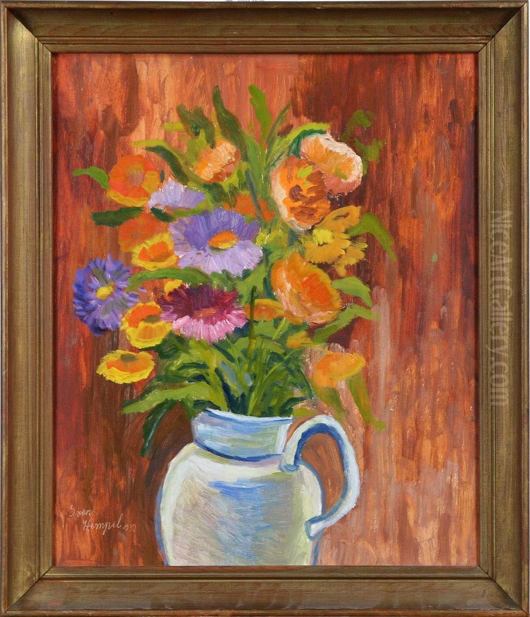Stilleben, Signerad Och Daterad Hempel 1939 Oil Painting by Sven Hempel